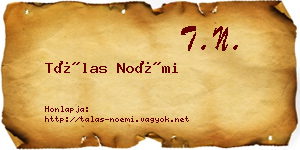 Tálas Noémi névjegykártya