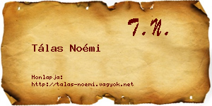 Tálas Noémi névjegykártya